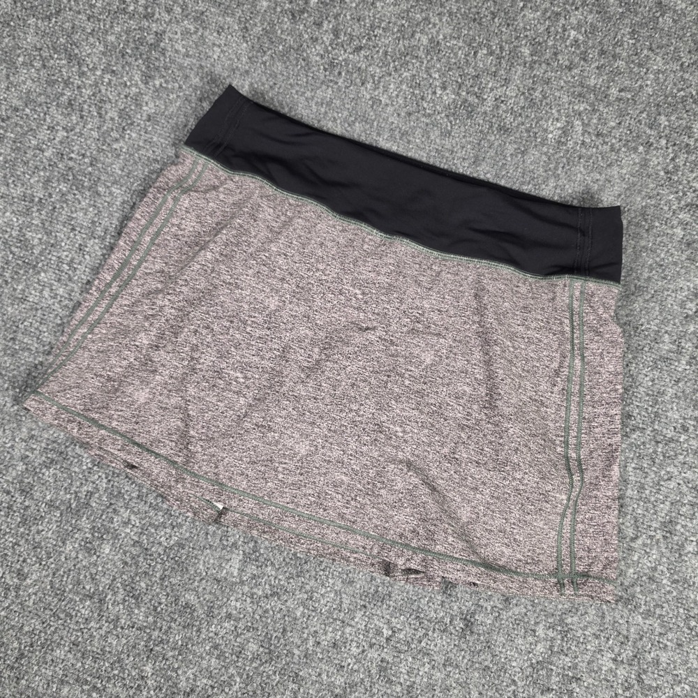 Lululemon Pace Rival Skirt Women 6 Grey Heathered Athletic Running Tennis Skort